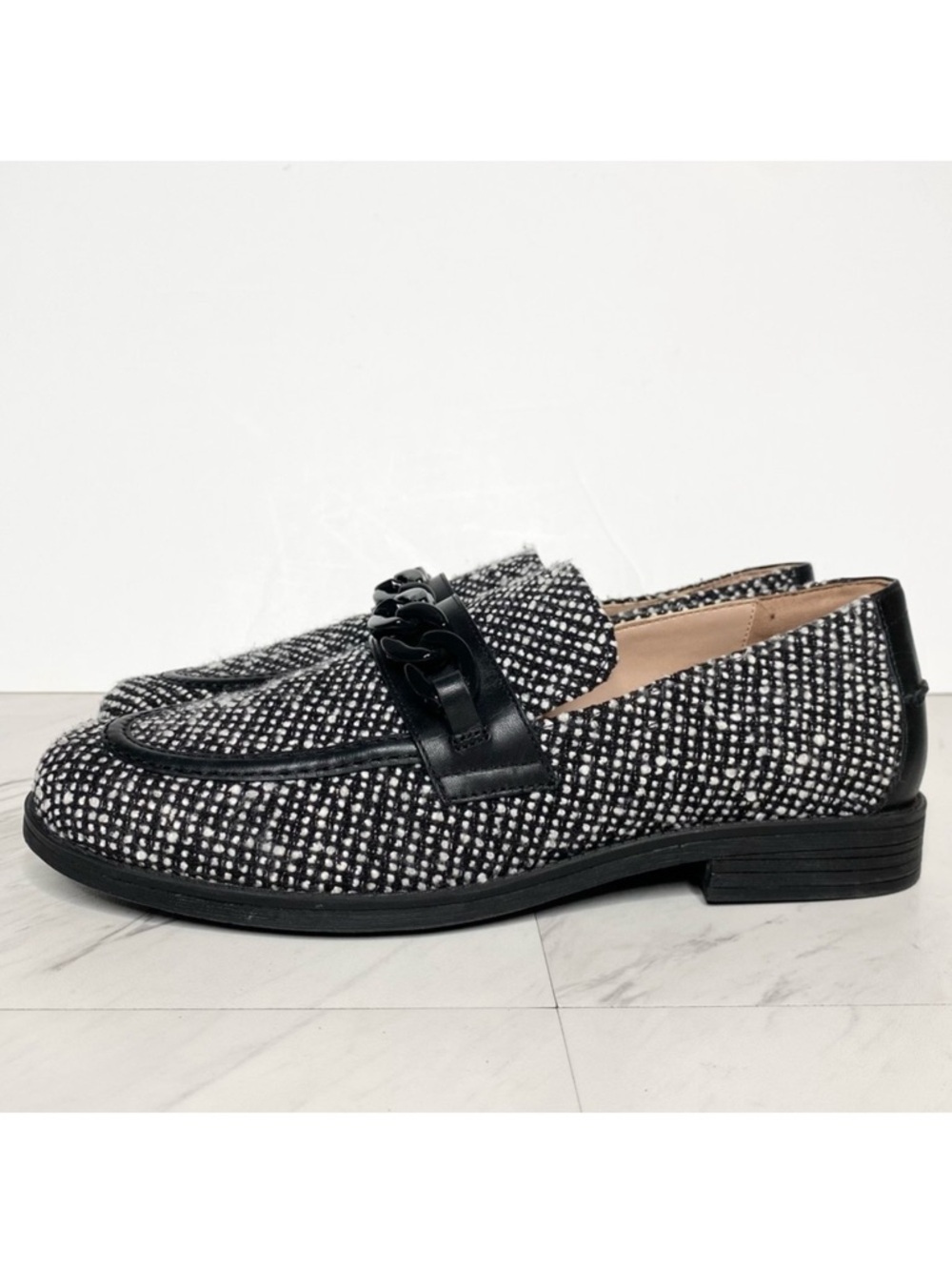 Cole Haan Stassi Chain Black White Loafer 9B